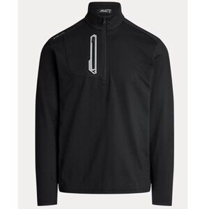 RLX Ralph Lauren Men's Performance Jersey Quarter-Zip Pullover Black S